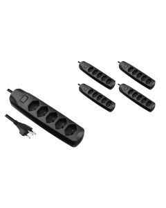 FURBER.power Steckdosenleiste 5x T13 mit Schalter, 5 Stück
