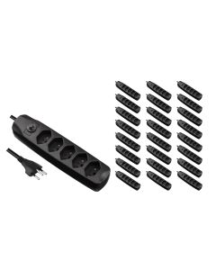 FURBER.power Steckdosenleiste mit Überlastschutz 5x T13, 25 Stück