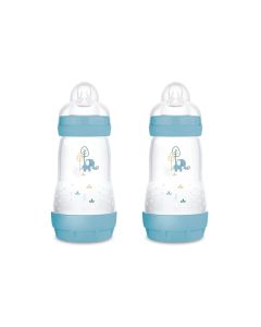 MAM Kunststoffflasche Easy Start 2er Set Blau 260 ml