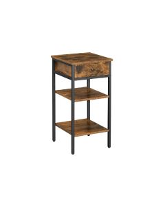 VASAGLE Nachttisch 35 x 70 cm, Braun/Schwarz
