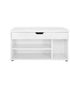 VASAGLE Sitzbank mit Polster 80 x 44 cm, Weiss