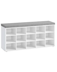 VASAGLE Schuhschrank mit Polster 105 x 48 cm, Weiss