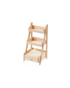 HobbyFun Mini-Möbel Treppenregal 5.1 x 5.1 x 10.9 cm, Natur