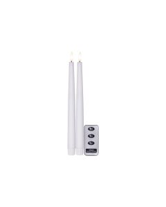 Star Trading LED-Stabkerzen Set Flamme Slim, 2 Stück, Weiss