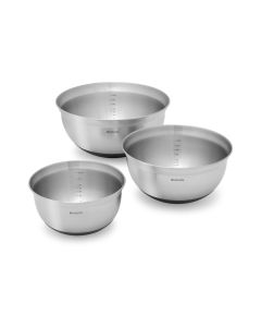 Brabantia Rührschüssel-Set 1 l/1.6 l/3 l, Silber