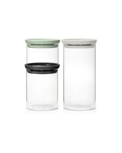 Brabantia Vorratsdose 3er Set 0.3/0.6/1.1 l, Transparent