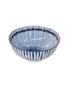 Haynan Schale Zen Streifen Ø 21 cm, 1 Stück, Blau/Weiss