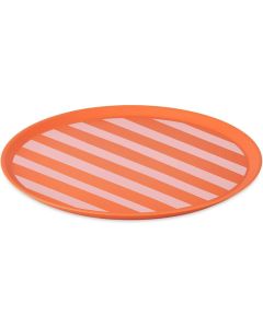 Koziol Speiseteller Nora L Stripes Ø 25.5 cm, 1 Stück, Strong Coral
