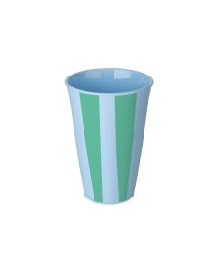 Koziol Trinkbecher Nora L Stripes 450 ml, 1 Stück, Sweet Blue