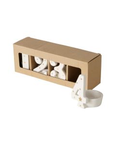 Boltze Teelichthalter Numero 4 Stück, Weiss