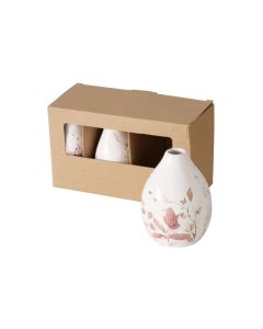 Boltze Vase Bernada 3 Stück, 12 cm, Weiss