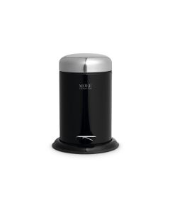 Möve Treteimer Push 3 l, Schwarz/Silber