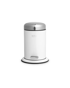 Möve Treteimer Push 3 l, Silber/Weiss