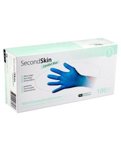SecondSkin Einweghandschuh Nitril Comfort S, Blau, 100 Stück