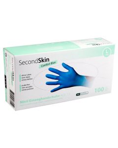 SecondSkin Einweghandschuh Nitril Comfort L, Blau, 100 Stück