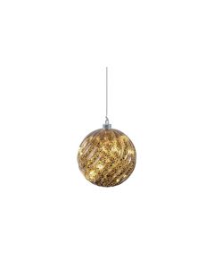 STT Glass ball brown, 15 cm Warmweiss