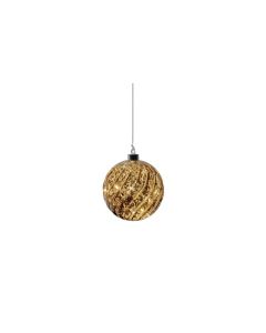 STT Glass ball brown, 12 cm Warmweiss