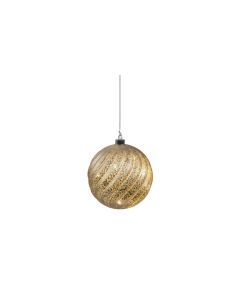 STT Glass ball rose, 15 cm Warmweiss