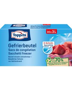Toppits Gefrierbeutel Gefrierbeutel 3 Liter 30 Stück