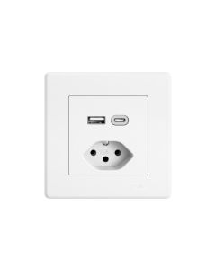 Feller EDIZIOliv UP-Steckdose USB-A+C/1xT13 Weiss