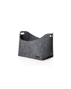 Lumaland Kaminholztasche Oval 40 x 25 x 28 cm Dunkelgrau