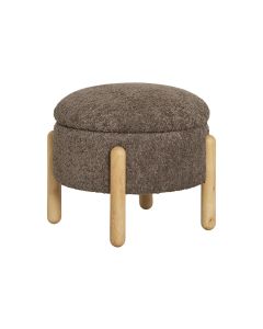 House Nordic Pouf Medas Holz/Polyester (PES), Braun