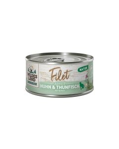 Wildes Land Katzen-Snack Filet Huhn & Thunfisch 12 x 80 g