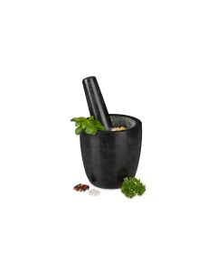 relaxdays Mörser mit Stössel 13 cm, Granit