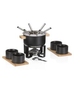 Kela Fleischfondue-Set Gunten 16 Teile, Schwarz