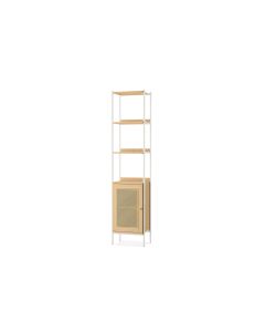 VASAGLE Regal mit 6 Ebenen 40 cm x 174.7 cm, Eiche/Perlweiss