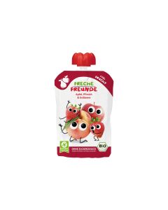 Freche Freunde Quetschbeutel Apfel, Pfirsich, Erdbeere 100 g