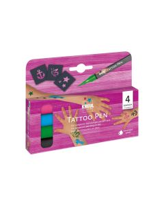 Kreul Effektfarbe Tattoo Pen Anker 4 Stück, Mehrfarbig