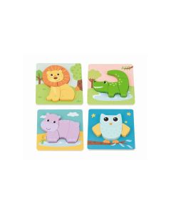 Spielba Holzspielwaren Puzzle-Set mit 4 Tieren