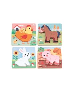 Spielba Holzspielwaren Puzzle-Set mit 4 Tieren