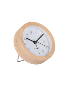 KARLSSON Klassischer Wecker Neat Round Bambus / Weiss