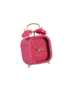 KARLSSON Klassischer Wecker Metallic Glam square Dark pink