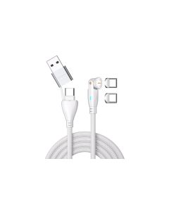4smarts USB-Kabel C/A 540° Magnetkabel GravityCord 100W 1.8 m Weiss
