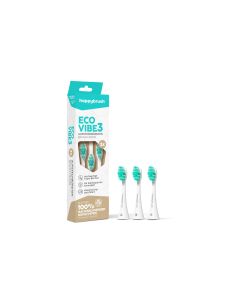 happybrush Zahnbürstenkopf Eco Vibe 3+ 3 Stück, White-Mint