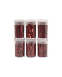 Creativ Company Glitzerset Rot, 6 x 5 g