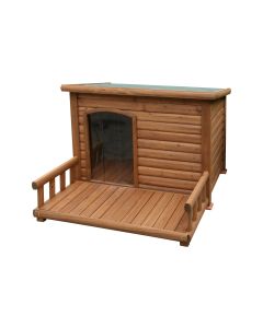 Kerbl Hundehütte mit Terrasse 113 cm x 127 cm x 83 cm