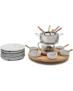 OHMEX Fondue-Set OHM-FND-2229 29 Teile, Braun/Silber