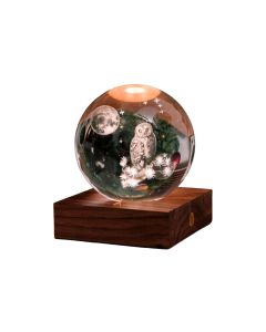 Gingko LED Stimmungslicht Amber Eule Braun/Transparent