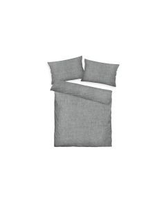 Tom Tailor Bettwäschegarnitur Melange 160 x 210 cm + 65 x 100 cm, Grau