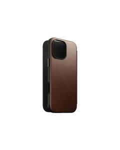 Nomad Book Cover Modern Leather iPhone 16 Pro Max Braun