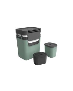 Rotho Recyclingbehälter Jive 99.2 l, Grün/Schwarz/Weiss
