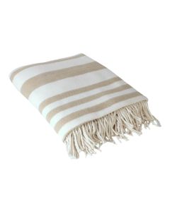 Hubatka Decke Streifen 150 x 200 cm, Beige/Weiss