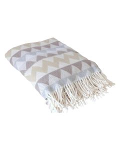 Hubatka Decke Zickzack 150 x 200 cm, Beige/Blau