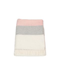Hubatka Decke Streifen 150 x 200 cm, Beige/Grau/Rosa