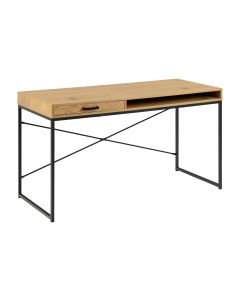 AC Design Tisch Seaford, Schwarz matt / Wildeiche matt