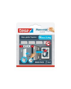 tesa Montagestreifen Powerstrips CLICK Medium 16 Paar, 5.4 kg